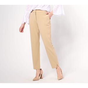 Dennis Basso Women's Pants Sz 2XS (XXS) Luxe Crepe Slim Leg Pant Brown A647097